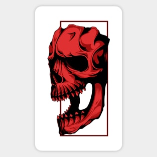 Red Skull Horror Sticker